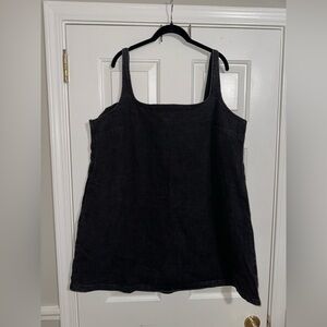 ASOS DESIGN denim pinny dress in black